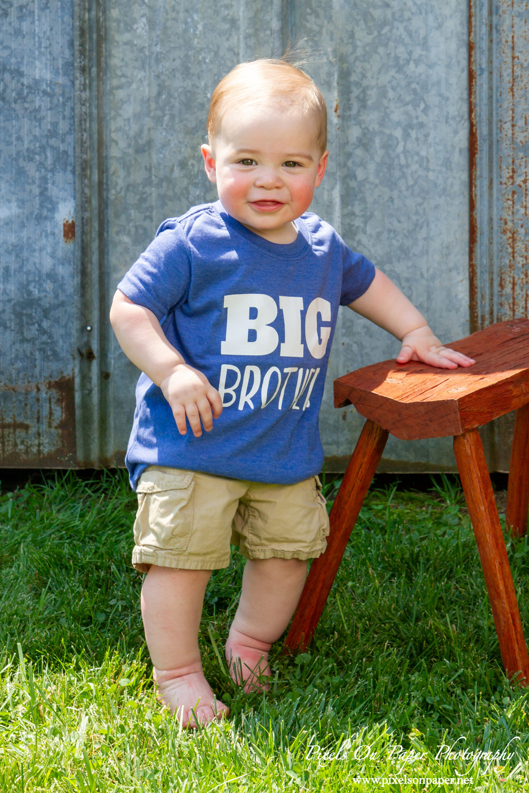 Pixels On Paper Wilkesboro NC Photographers Tibbett One Year Baby boy portrait photo