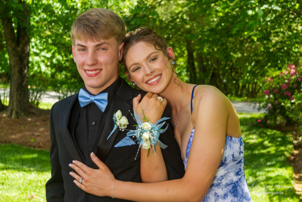 Detail shot of prom dress and boutonniere, photographed by NC prom photographer Pixels On Paper.