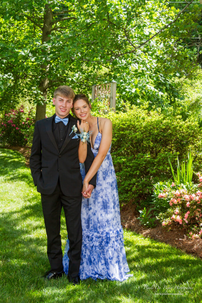 Colton and Aubrianna of West Wilkes High School captured during golden hour at their prom portrait session by Pixels On Paper Photography.