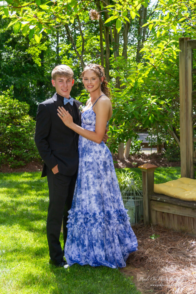 Colton and Aubrianna of West Wilkes High School captured during golden hour at their prom portrait session by Pixels On Paper Photography.