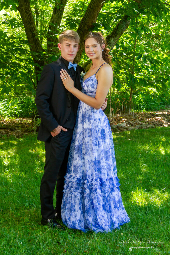 Colton and Aubrianna of West Wilkes High School captured during golden hour at their prom portrait session by Pixels On Paper Photography.