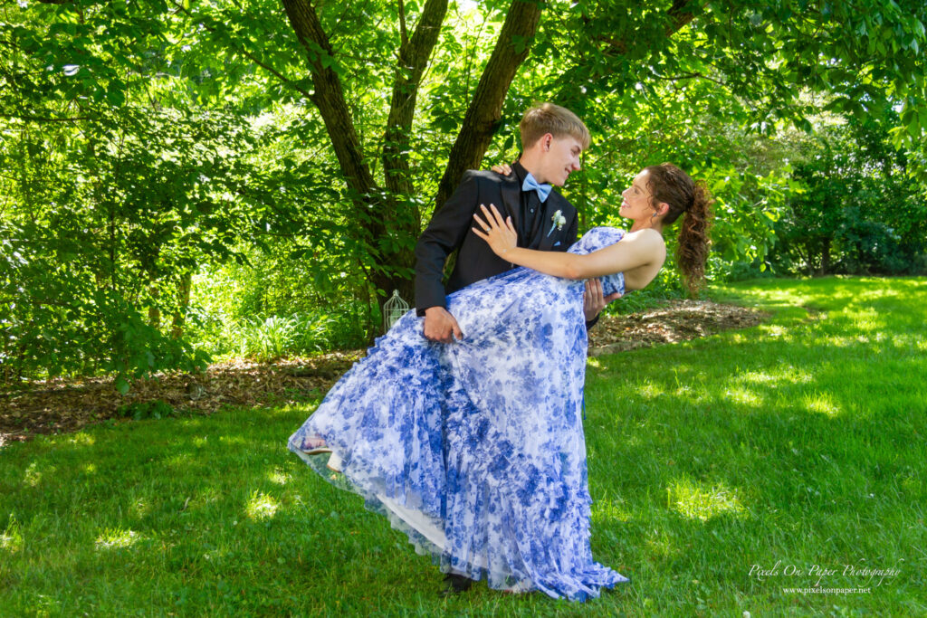Colton and Aubrianna of West Wilkes High School captured during golden hour at their prom portrait session by Pixels On Paper Photography.