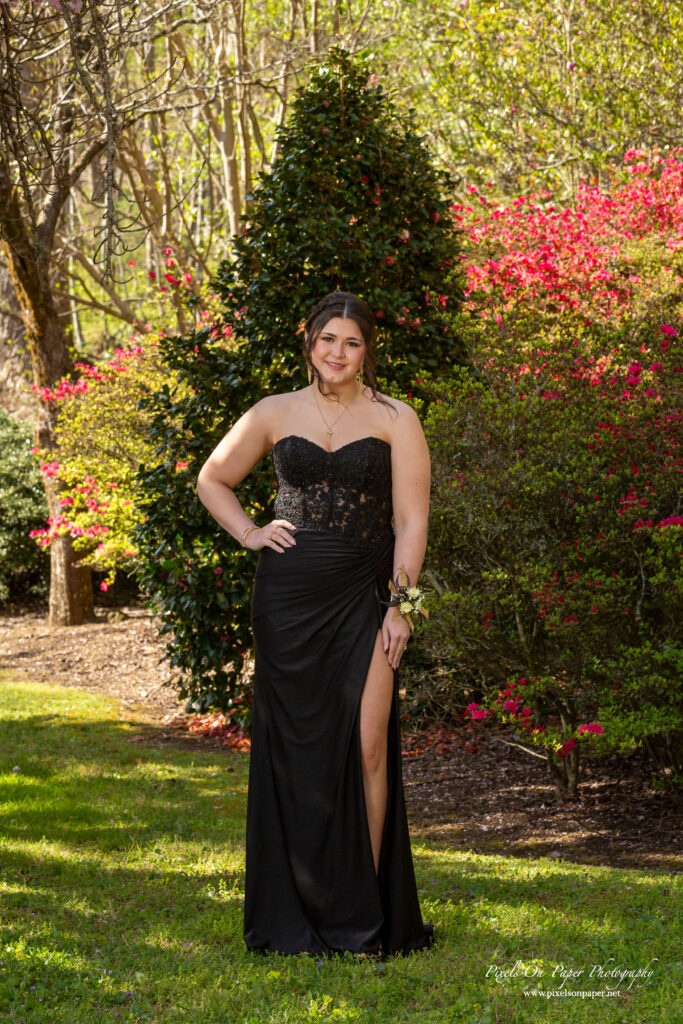 Sailym in an elegant prom dress during her Wilkes Central High School prom photo session in Wilkes County, NC.