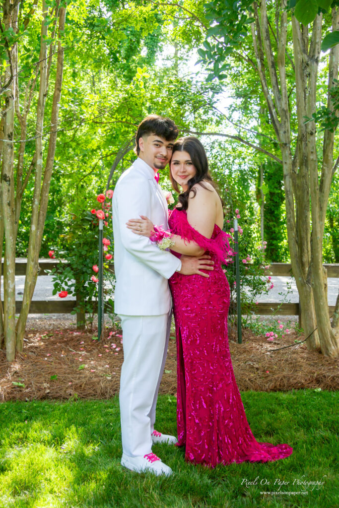 West Wilkes High School couple Valek and Sailym pose during their prom photography session in Wilkes County, NC.