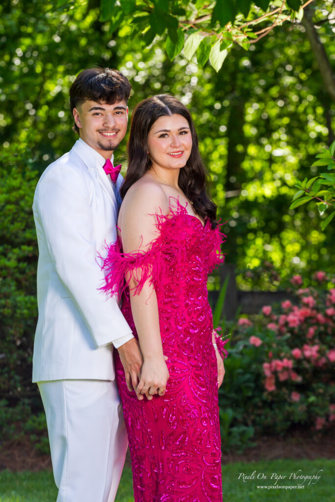 West Wilkes High School couple Valek and Sailym pose during their prom photography session in Wilkes County, NC.