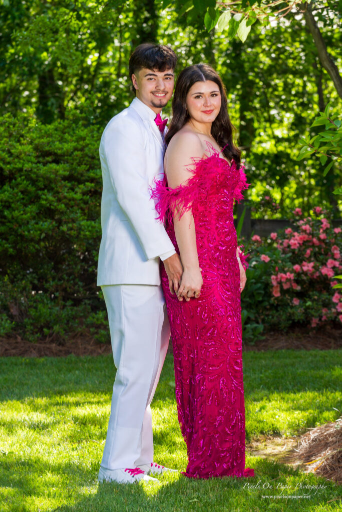 West Wilkes High School couple Valek and Sailym pose during their prom photography session in Wilkes County, NC.
