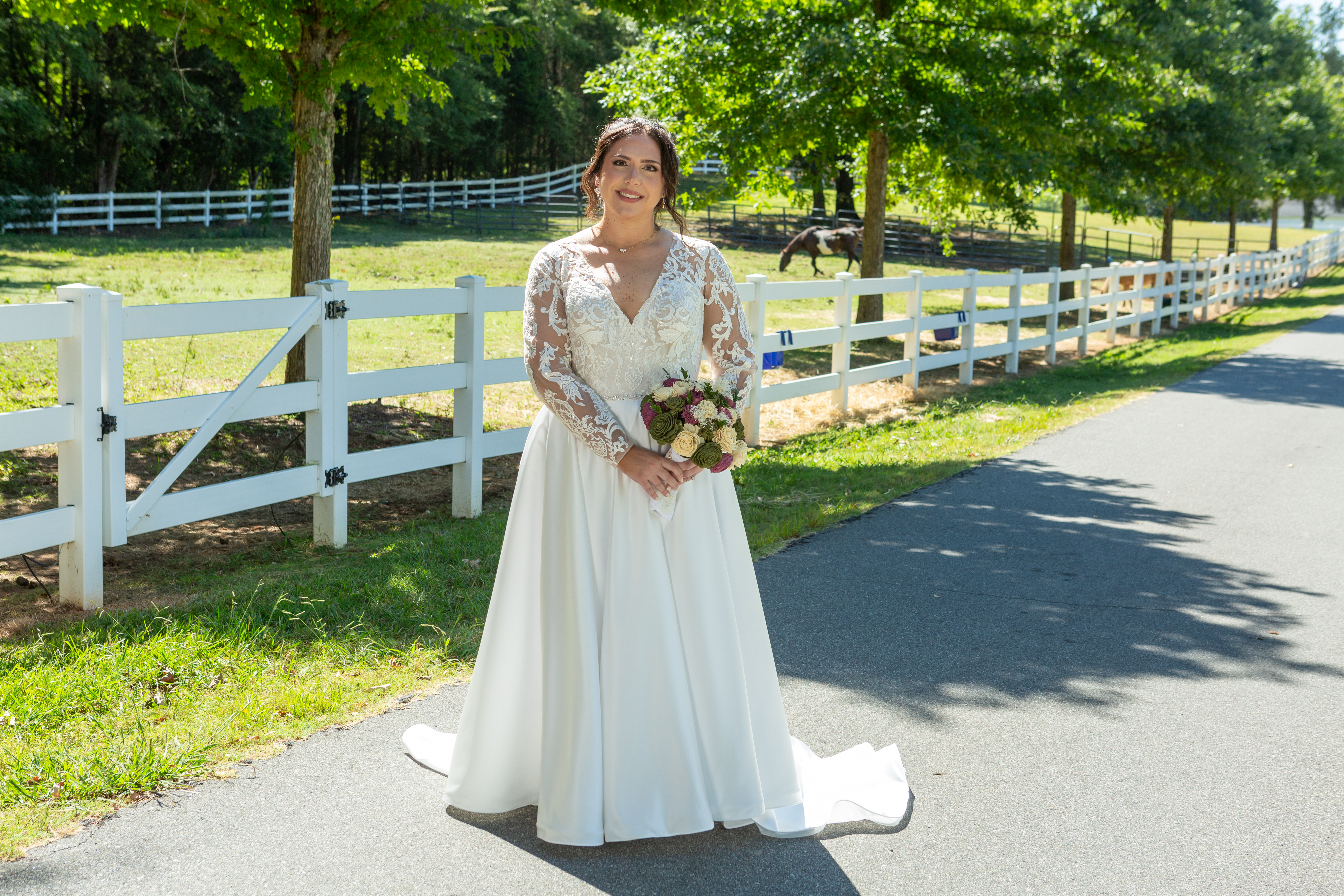 Katie Russo Pleasant Grove Farm outdoor horse farm bridal portrait photo